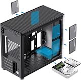 GameMax Spark Micro-ATX Gaming PC Case Dual Tempered Glass USB3 Type C White view 5