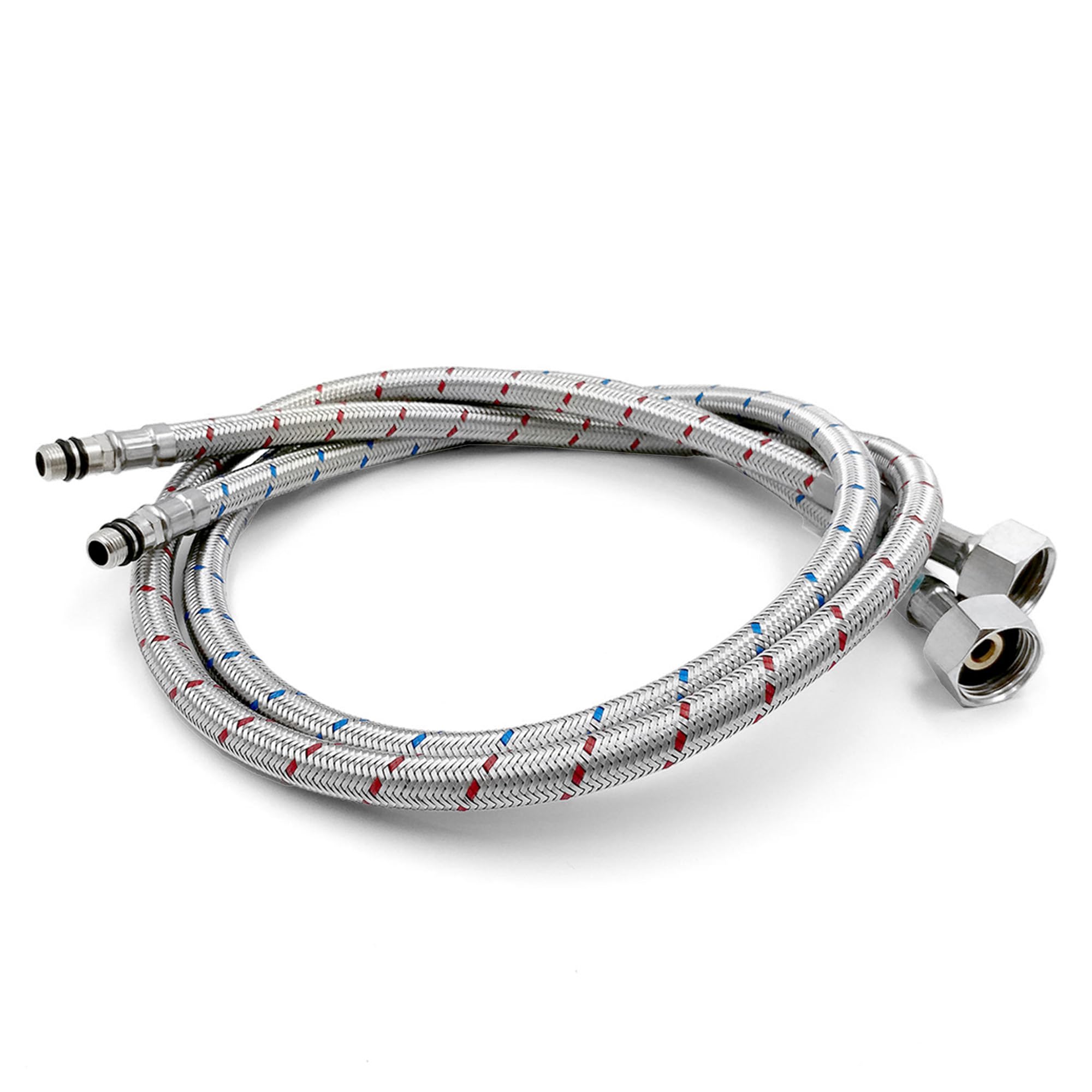 Xcel Home 2x M10 (10mm) x 1/2 BSP (900mm) Flexible Tap Connectors (Pair) | Kitchen Basin Monobloc Mixer Flexi Pipe Tails | Braided Stainless Steel | Rust Lead & Corrosion Free | Durable & Long Lasting