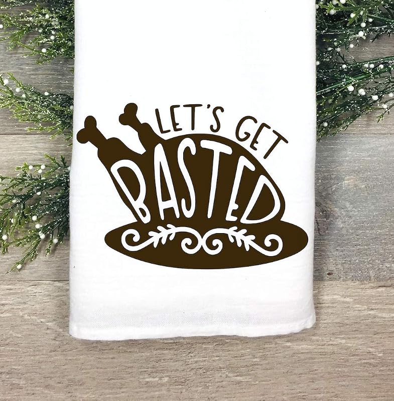 Amazon.com: Funny Kitchen Towel Lets Get Basted ...
