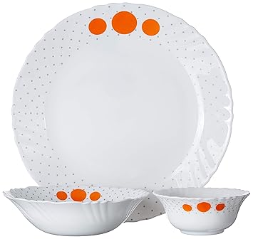 Cello Imperial Dinner Set, 6-Pieces, White/Amazon Creeper