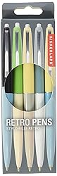 Kikkerland Retro Pens, Set of 5, Multi