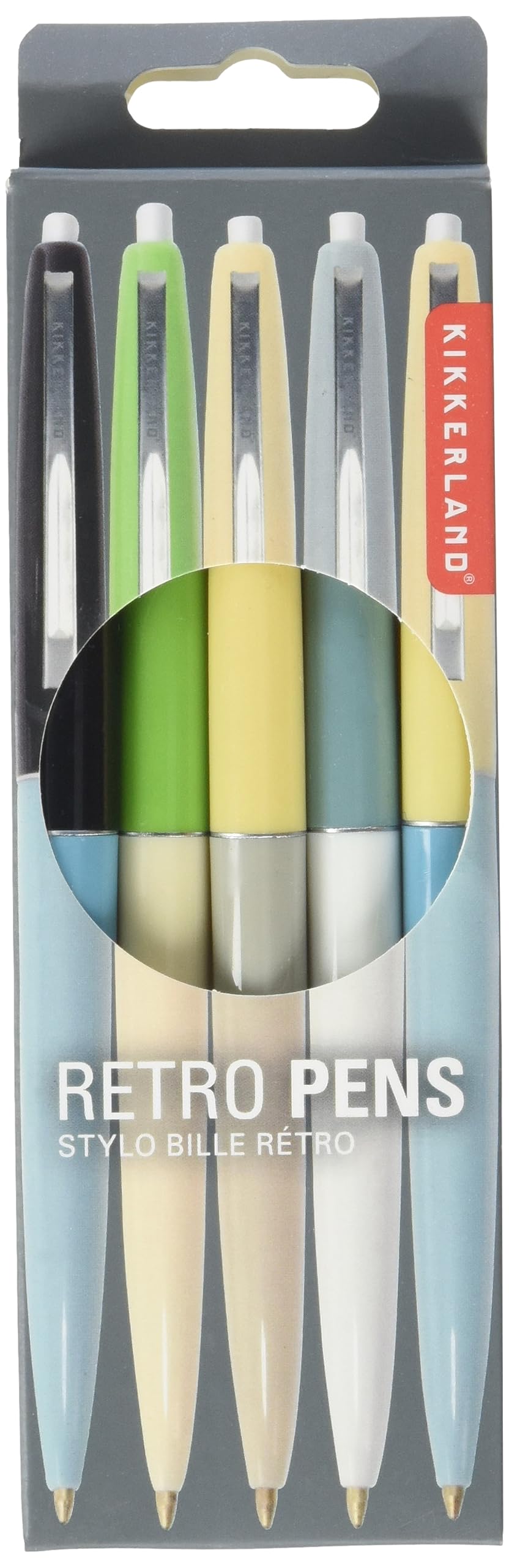 Kikkerland Retro Pens, Set of 5, Multi