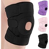 Foilswirl 3 Pcs Kids Knee Brace with Side Stabilizers Patella Gel Pads Adjustable Straps Youth Child Knee Brace Support for Meniscus Tear Sports, Meniscus Tear (Black,Purple,Pink)
