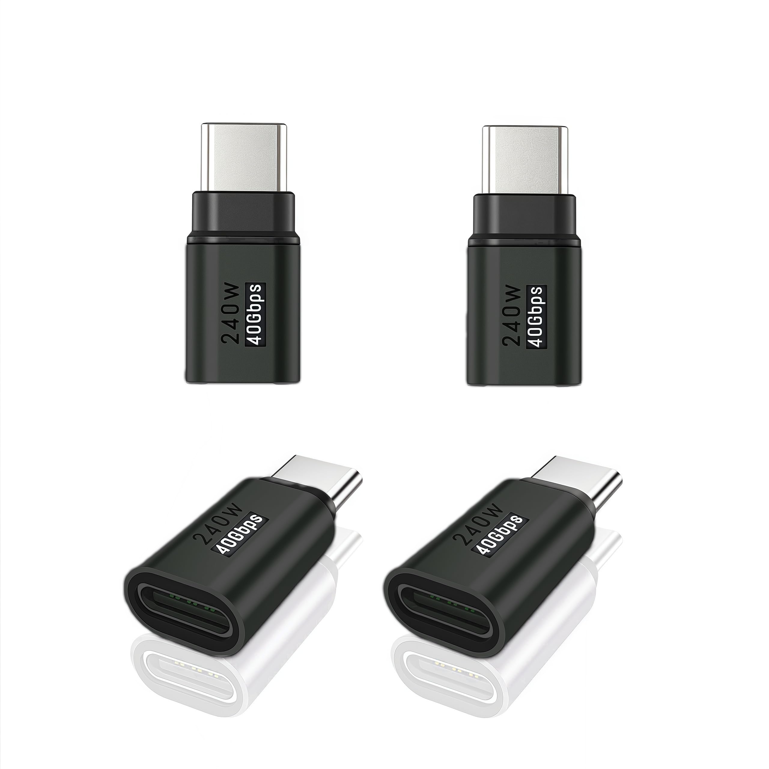 Photo 1 of 4Pack usb c extender Supports Up to 40Gbps Data Transfer and 240W Fast Charging , Usbc to Usbc adapter,usb c extension Compatible with Thunderbolt 4/3 Supports 4K@240Hz Video for USB-C Devices.Black