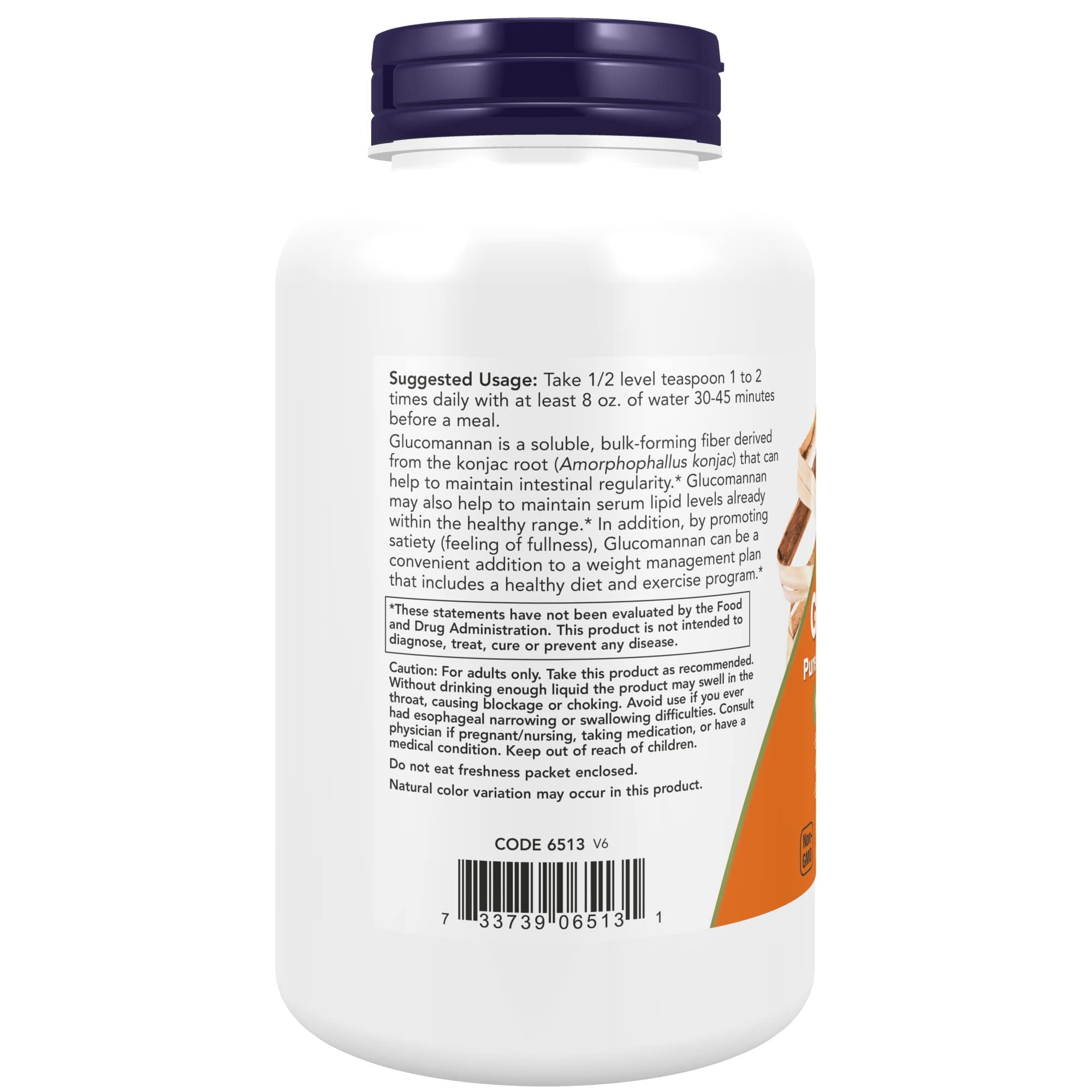 NOW Foods Supplements, Glucomannan (Amorphophallus konjac) Pure Powder, Supports Regularity*, Healthy Weight Management*, 8 Ounce (Pack of 1)