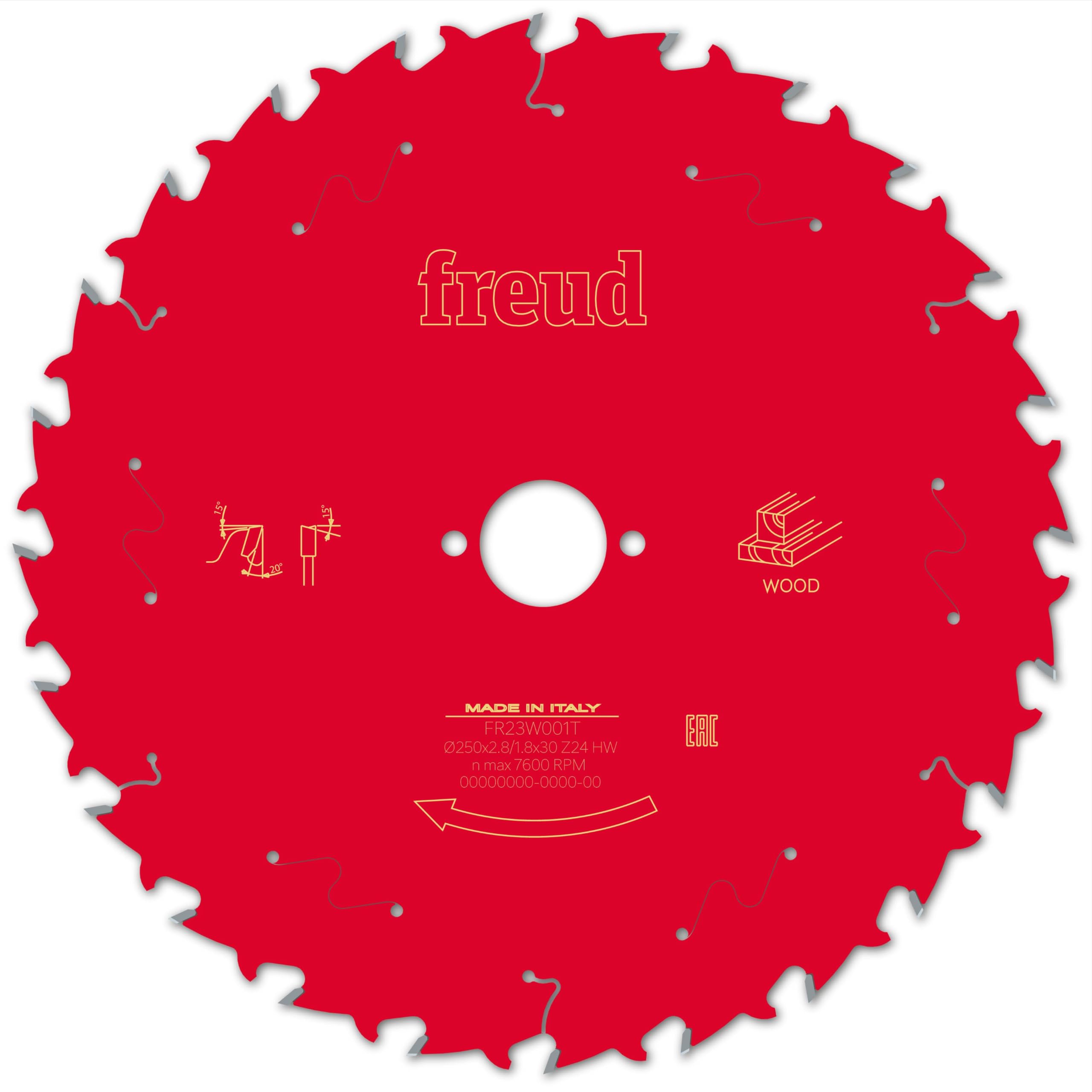 Freud FR23W001T Circular Saw Blade for Wood 250 x 30mm x 24T