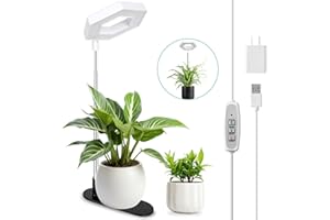 FOXGARDEN® Plant Light, 42LEDs Grow Lights for Indoor Plants, Full Spectrum Desk Growing Lamp with Detachable Base, Height Adjustable 7.8"-26" with Auto Timer 4H/8H/12H, 4 Dimmable Brightness, 1 Pack