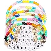 AICase for Adventure Time Merch Gifts Toys Inspired Bracelets 6 Pcs Stackable Stretch Beaded Friendship Bracelets Party Decorations Costume Cosplay Merchandise Gifts for Fans Women Birthday Christmas