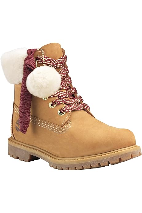 6 inch shearling boot for women in yellow