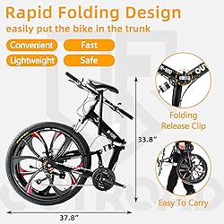 PanAme 26 Inch Adult Folding Bikes/Mountain