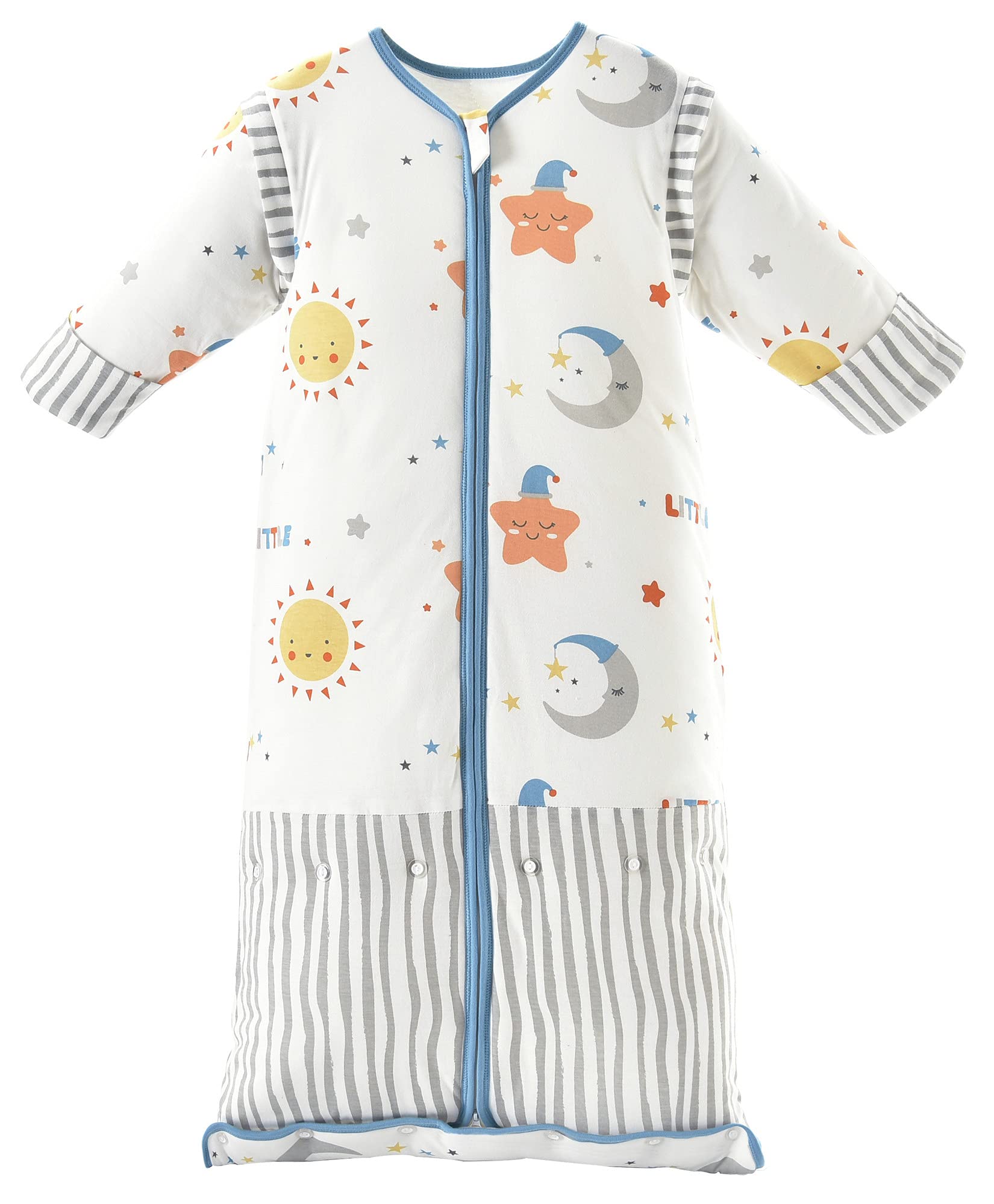 Chilsuessy Baby Sleeping Bag 3.5 Tog Winter Sleeping Sack Wearable Blanket for Kids, Adjustable Length, Removable Sleeves, Toddler Sleeping Bag for Boys Girls, Blue sky, 150cm/6-9 Years