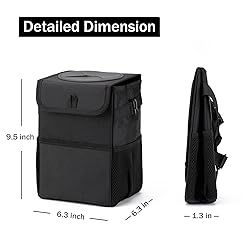 JUSTTOP 6L Waterproof Mini Car Trash Can with Lid