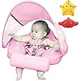 Mambobaby Float with Canopy Size Improved Non Inflatable Infant Baby Pool Float Smart Mambo Float Swim Trainer Add Tail Baby Swim Float Mambo Baby Float Solid Air Free Water Waist Swimming Ring