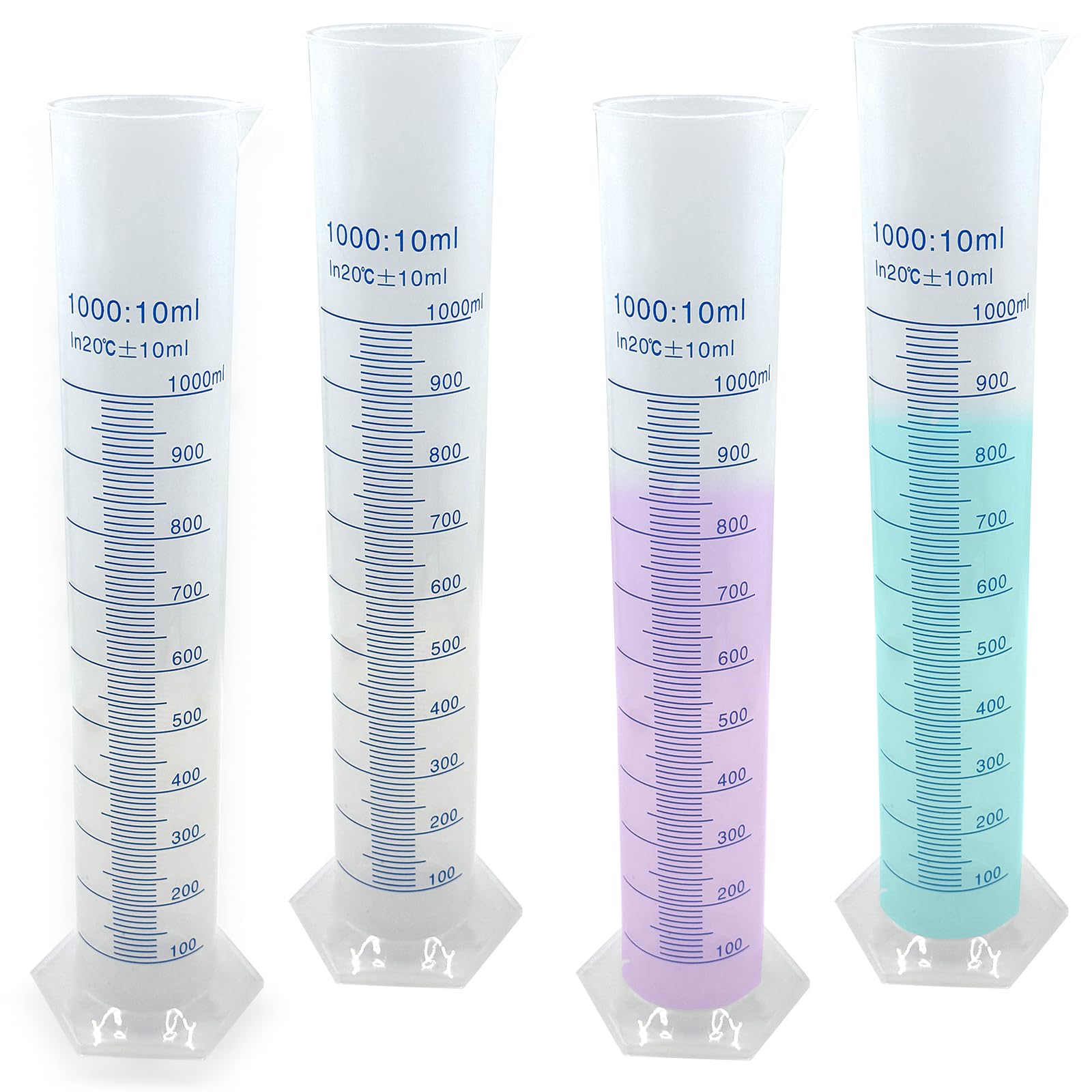 Nexboraque 4 Pack 1000ml Plastic Graduated