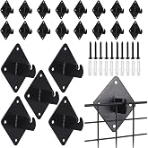 ALISWAT 30PCS Gridwall Mount Brackets with Screws, Black Gridwall Accessory | Metal Grid Wall Panel Display Hooks, Gridwall Hangers for Warehouse, Offices, Cloakroom and Retail Display Wall