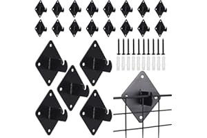 ALISWAT 30 Pcs Gridwall Mount Brackets with Screws, Metal Grid Panel Wall Mounting Bracket, Grid Wall Accessory Suitable for Warehouse, Offices, Cloakroom and Retail Display Wall, Black