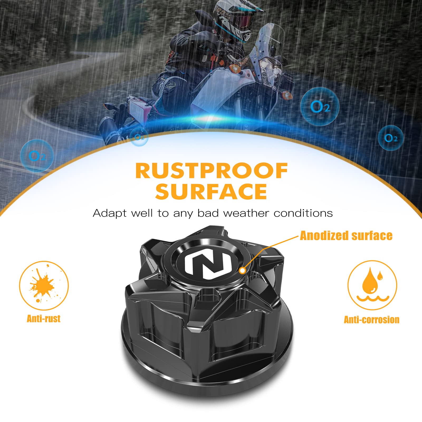 NICECNC Black Steering Stem Nut Compatible with Yamaha Tenere 700/XTZ700 2019-2024,Tenere 700 Rally Edition 2020-2024,MT-09 2018-2020,YZF R7 2022-2023,FZ09 2014-2017,See Fitment