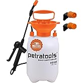 Petratools 1 Gallon Pump Sprayer – HD101 Garden Sprayer for Weeds, Lawn Care & Pesticides – 52” Long Hose, 2 Nozzles & Easy Carry Handle – Durable & Lightweight