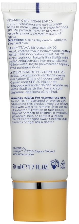 lumene bright now vitamin c bb cream spf 20 light 1.7 fluid ounce