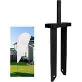 KSWLOR Flag Spike Ground Stake, Heavy Duty Ground Spike Flag Pole Holder, Metal Flag Pole Ground Stake, Feather Flag Stake Base Flag Fits Poles with OD 0.63 inch