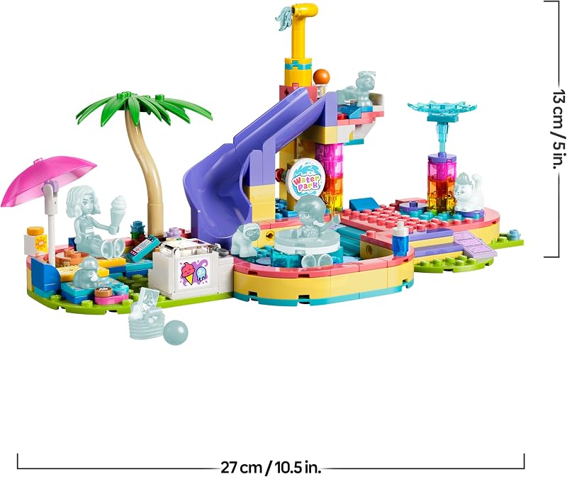 Friends Lustiger Tag im Wasserpark - Miniatur Spielset mit Rutsche, 2 Minifiguren, 4 Tierfiguren und Tierzubehör - Kinderzimmer Deko - Geschenk zum Geburtstag für Mädchen ab 6 Jahren - 42676