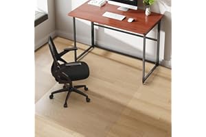FUNMAT Clear Chair Mat, 36" x 36" Office Chair Mat for Hard Floors, Vinyl Floor Mat for Home Office Kichen Living Room, Clear