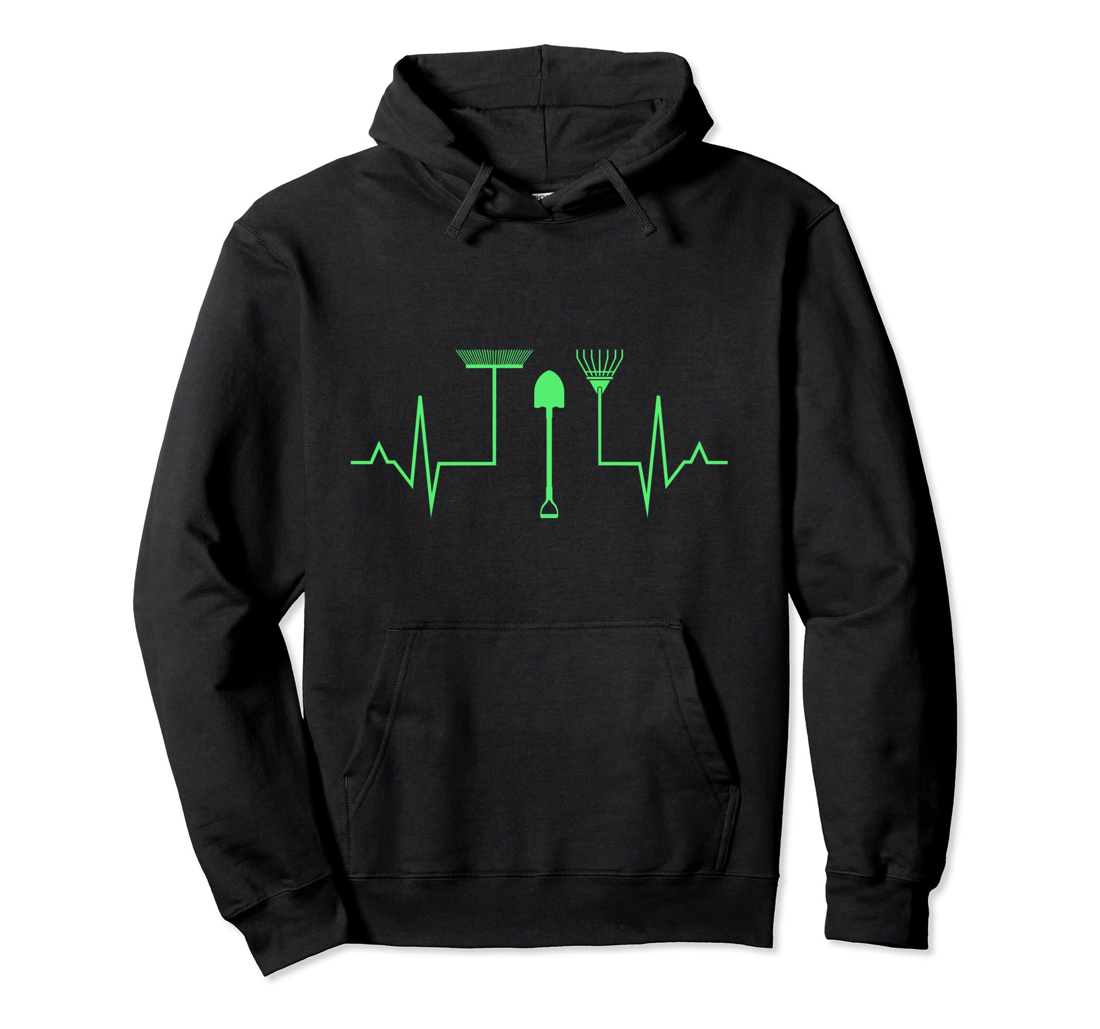 garden heartbeat ECG garden tool gardener allotment garden Pullover Hoodie