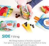 Nom Nom Kids 4 x Reusable Food Pouches 140ml Side Fill BPA Free UK Designed view 2