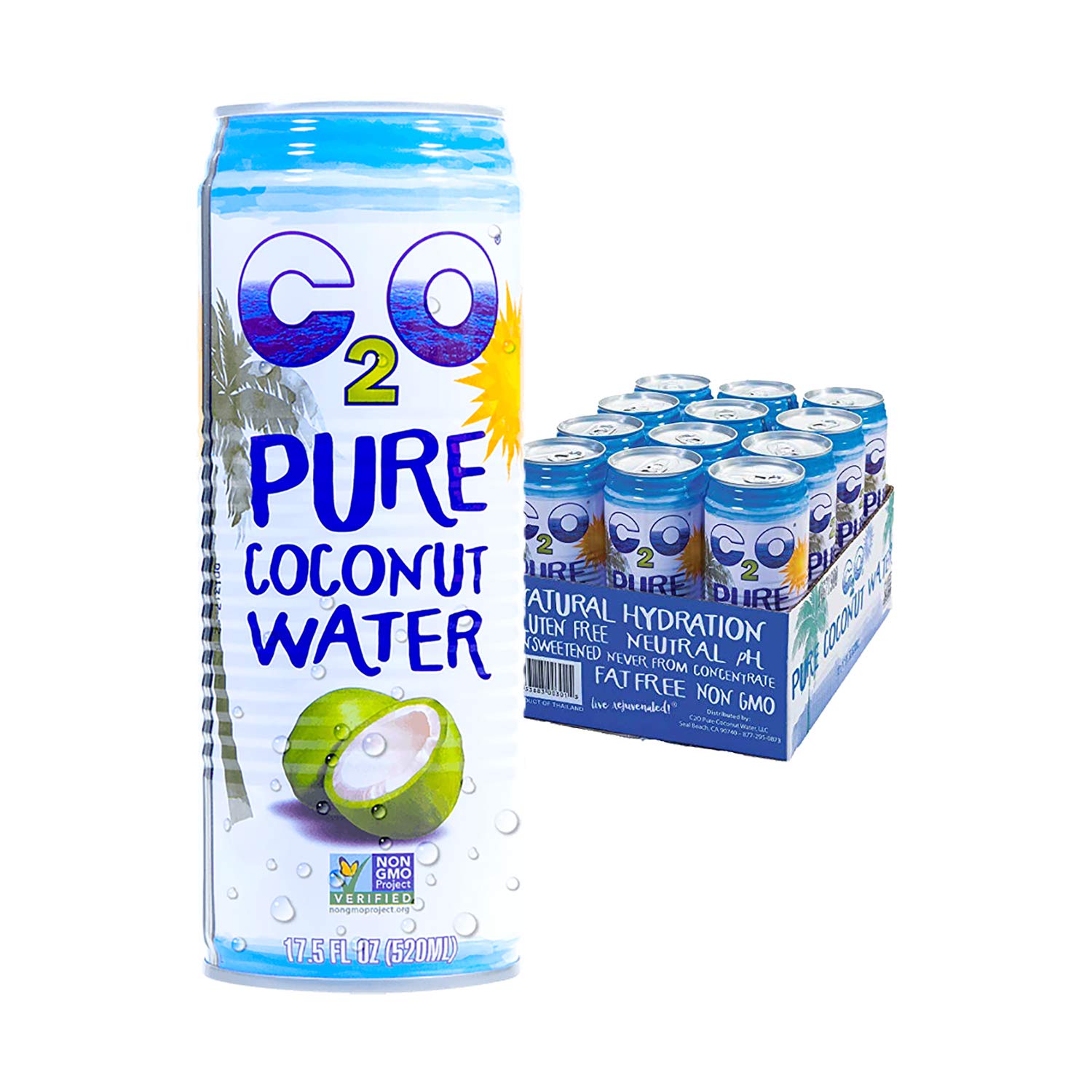 C2O Pure Coconut Water Plant Based NonGMO No Added Sugar