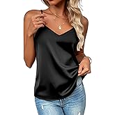 Zeagoo Women's Silk Satin Tank Tops 2026 V Neck Adjustable Spaghetti Strap Sleeveless Camisole Summer Basic Blouse