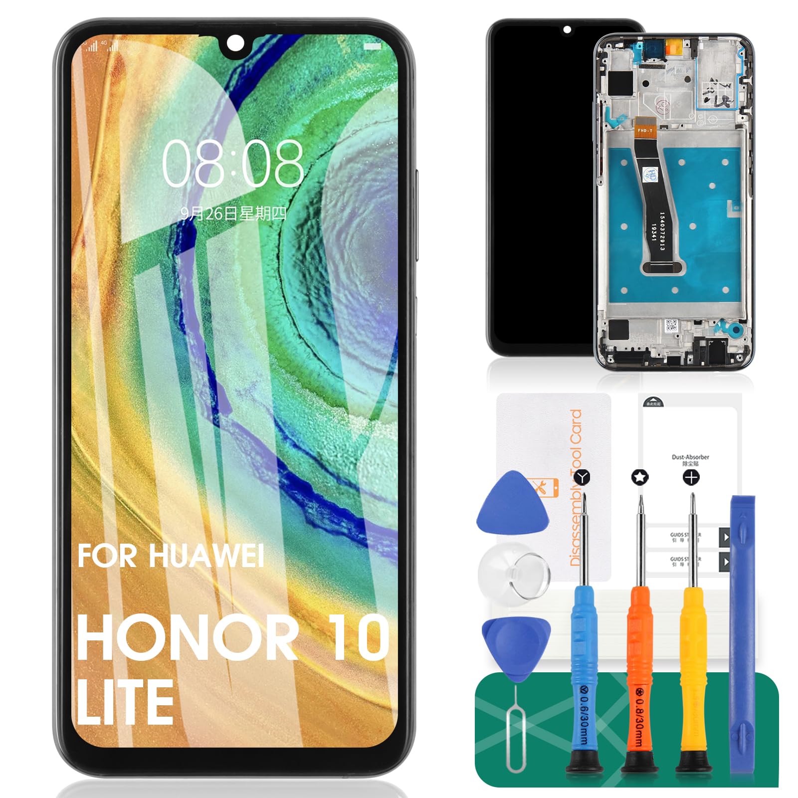 SRJTEK For Huawei Honor 10 lite LCD Screen For Huawei Honor 20 Lite Screen Replacement For Huawei Honor 20I Display Touch Digitizer Assembly Repair Part Kits (With Black Frame)