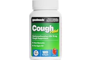 GoodMeds Cough Relief for Adults Softgels Dextromethorphan HBr (DXM) 15mg 8Hour, Non-Drowsy, Long-Lasting Bronchial Suppressant for Dry Cough and Chest Congestion (120 Count)