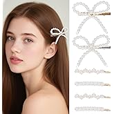 Esitrormi 6PCS Pearl Hair Clips Small Bobby Pins for Women Girls Fancy Decorative Clips for Women Non-Slip Alligator Clip Wedding Hair Pieces for Brides Wedding Bridal Flower Girl Hair Accessories