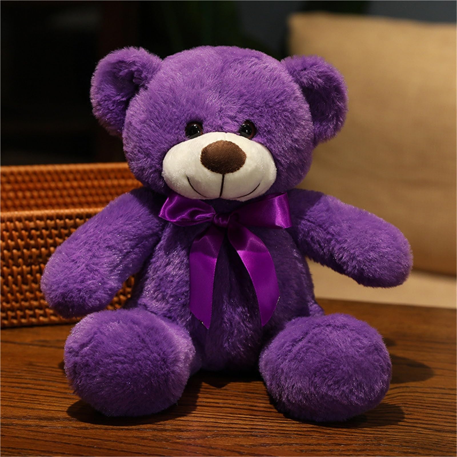 KUKUShining Charming Teddy Bear Plush, Soft And Huggable Stuffed Toy, Great For Kids Adults Perfect For Snuggling, Play, And Home Decoration(Purple)