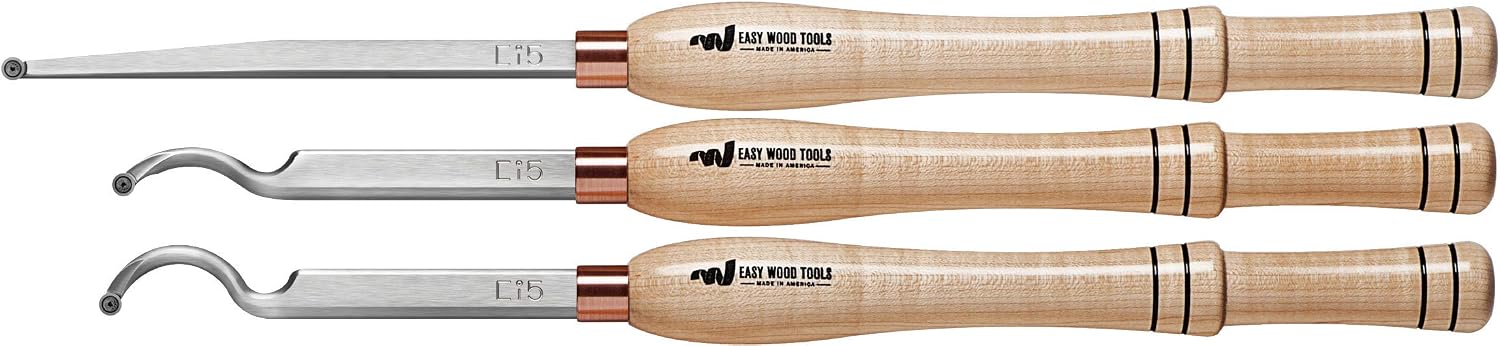 Easy Mid-Size Hollowing Set (12026) Woodturning Scraper Chisel Tools with Replaceable Carbide Insert