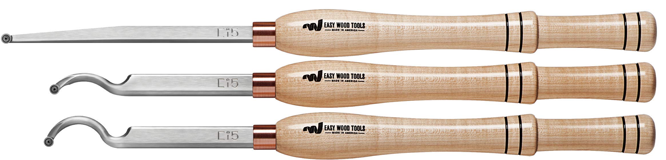 Easy Mid-Size Hollowing Set (12026) Woodturning Scraper Chisel Tools with Replaceable Carbide Insert