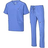 Natural Uniforms Mens Stretch Multi-Pocket Cargo Scrub Set