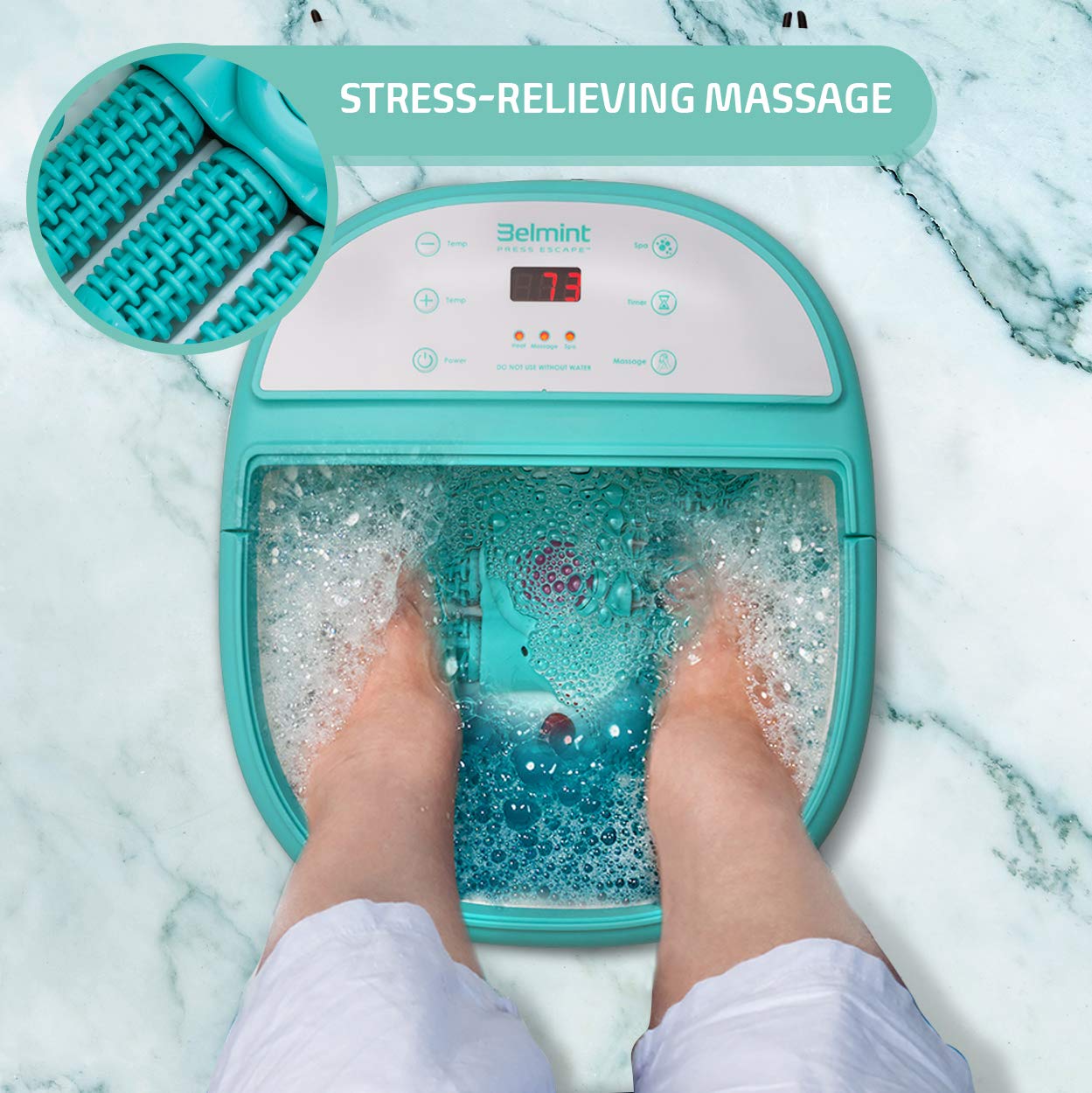Foot Spa Bath Massager with Heat - Feet Soaking Tub Features 6 Shiatsu Massage Rollers, Rotting Callus Remover, Adjustable Time & Temperature - Stress Relief for Fatigue and Tired Feet: Beauty
