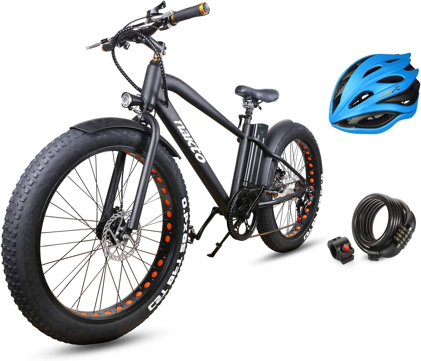 NAKTO Electric Bike for Adults 26" 300W Electric Bicycle for Man Women High Speed Brushless Gear Motor 6-Speed Gear Speed E-Bike with Removable Waterproof 36V10A Lithium Battery and Charger