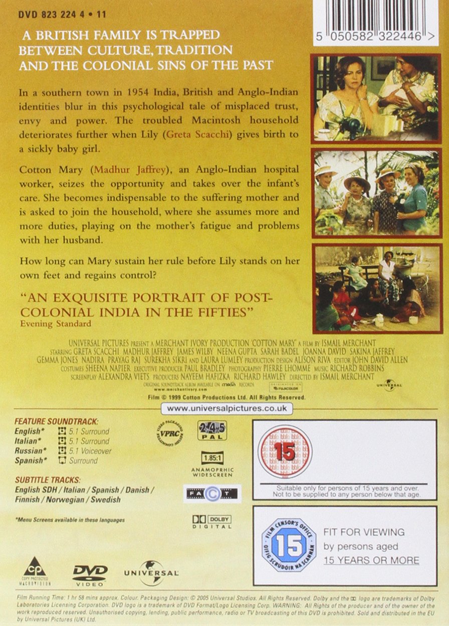 Amazon.com: Cotton Mary [DVD]: Greta Scacchi, Madhur Jaffrey, James Wilby,  Sarah Badel, Riju Bajaj, Gerson Da Cunha, Joanna David, Neena Gupta, Sakina  Jaffrey, Gemma Jones, Firdausi Jussawalla, Mahabanoo Mody-Kotwal, Ismail  Merchant, Madhur