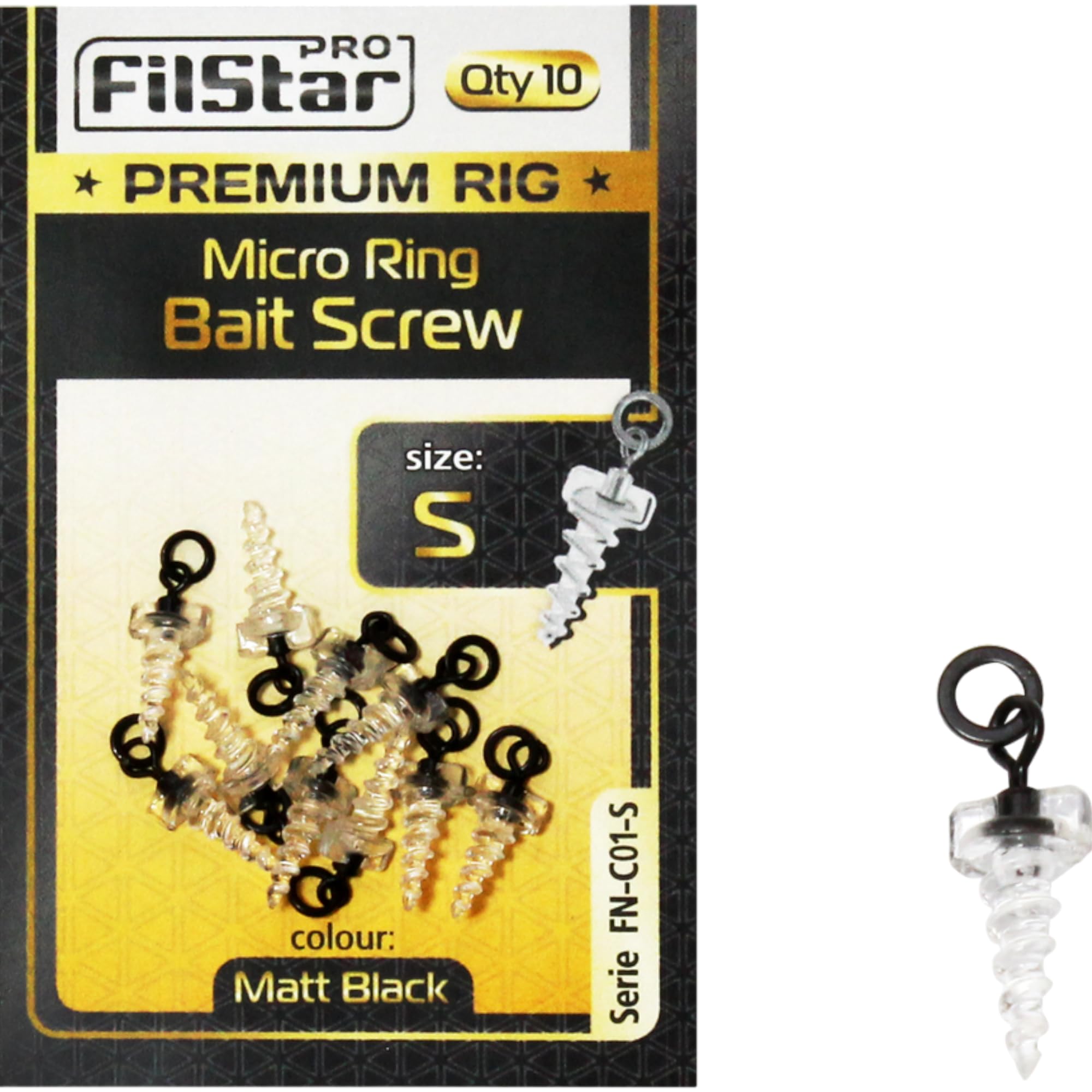 PRO FILSTAR Bait Screw with Ring 10 x 16 mm - Boilies & Pellets Bait Screws - Pop Up Boilie - Fishing Bait Screws - Pop Ups Rig for Fishing Hooks - Carp Fishing - Fishing Carp Accessories - Swivel