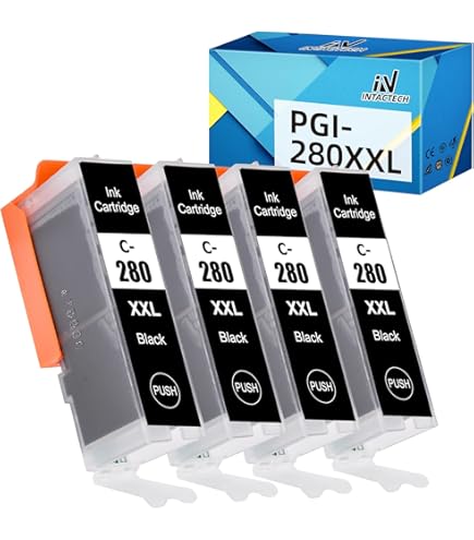 E-Z Ink Compatible Ink Cartridge Replacement For Canon PGI-280XXL PGI 280 XXL Compatible With PIXMA TR7520 TR8520 TS6120 TS6220 TS8120 TS8220 TS9120 TS9520 TS9521C Printer (4 PGBK) In | Whizz Inkjet