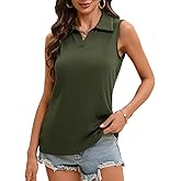 Sleeveless Collared Tunic Tank Tops for Women V Neck Work Office Dressy Casual Ribbed Knit Stretchy Shirts 2025