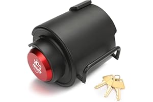 FROGGEN Heavy Duty Trailer Coupler Lock, 2-5/16 Inch Anti-Theft Anti-Smashing Hitch Lock with Handle, Secures Safety Chains, Solid Steel Construction for RV, Trailer, Boat Towing Security