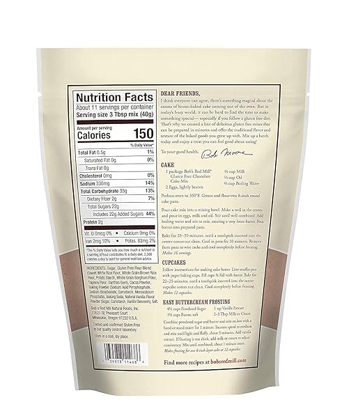 BOB’S RED MILL GLUTEN FREE CHOCOLATE CAKE MIX, 16 OZ