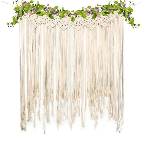 Buy Yazi Macrame Woven Wall Hanging Curtain Fringe Garland Banner