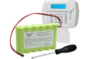 WIRELESSFINEST Replacement Battery+Tool for ADT DSC IMPASSA 9057 SCW9055 SCW9057 BH7236-SS 17000145 17000152 Wireless Home Security System Alarm Control Panel DSC 6PH-H-4/3A3600-S-D22, Fix Low Battery Power Issue