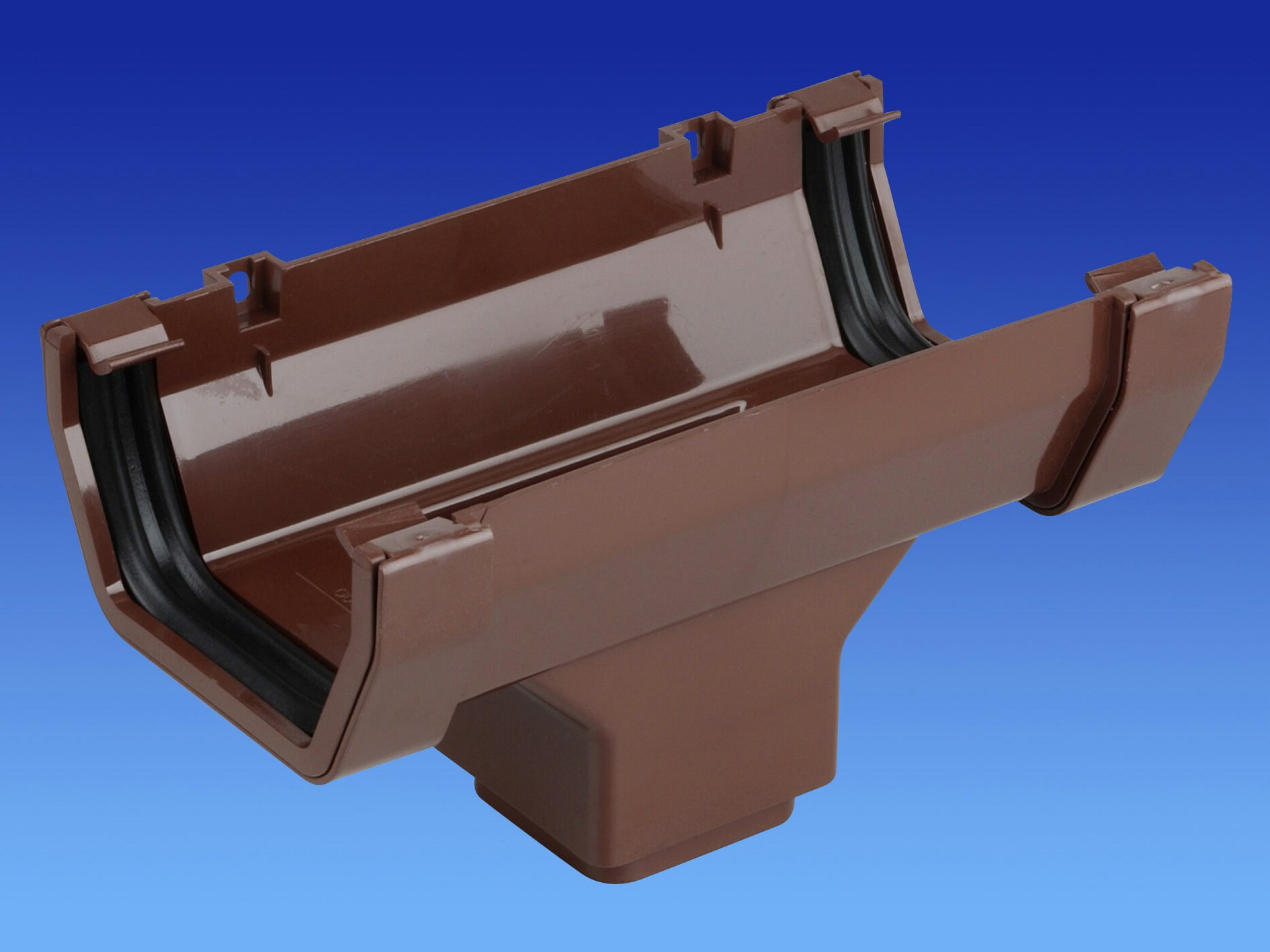 Wavin OSMA Squareline Running Outlet Straight 100mm Brown 4T806n