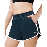 Stelle Girls Athletic Shorts with Pockets Girls Running Shorts Volleyball Soccer Shorts for Kids Elastic Waist