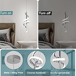 Vloitgol Spiral Led Pendant Light Fixtures, 5500K